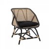Bloomingville LOUE Fotel Lounge / Czarny Rattan